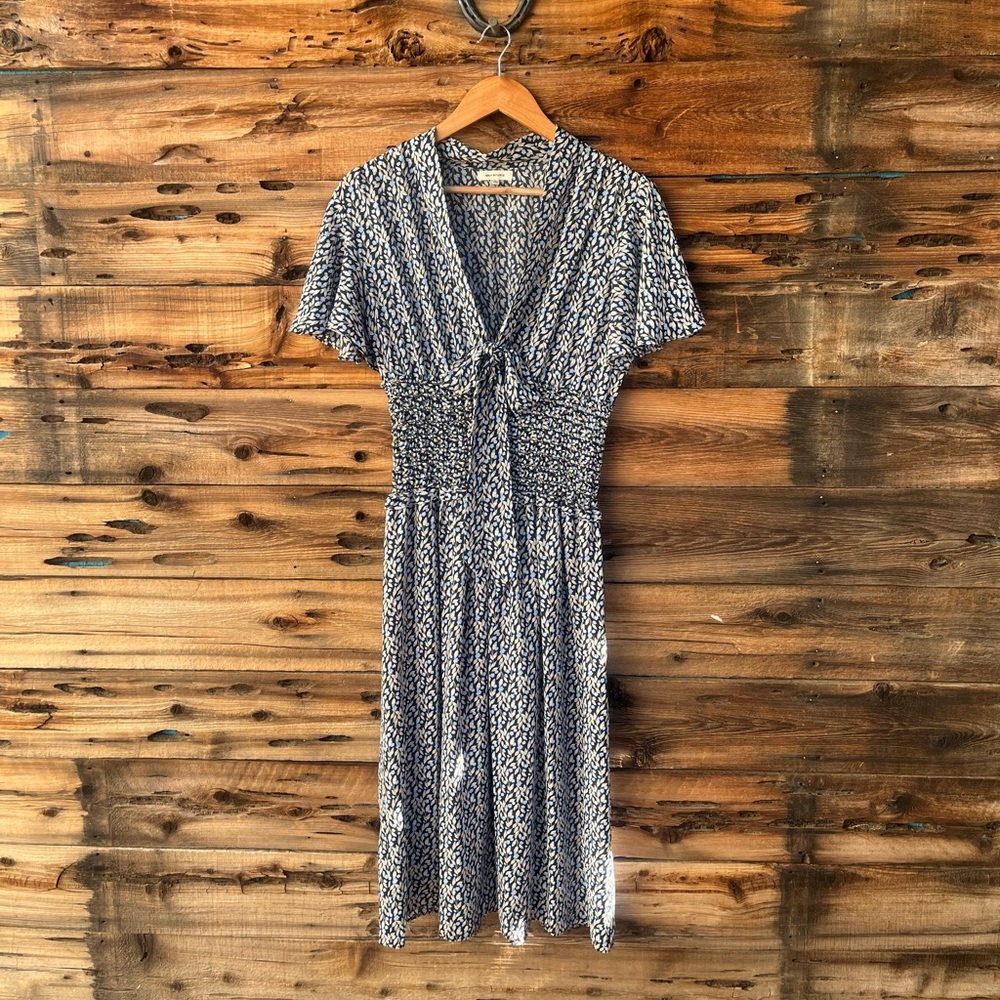 MAX STUDIO | Elegant Blue Floral Patterned Dress L